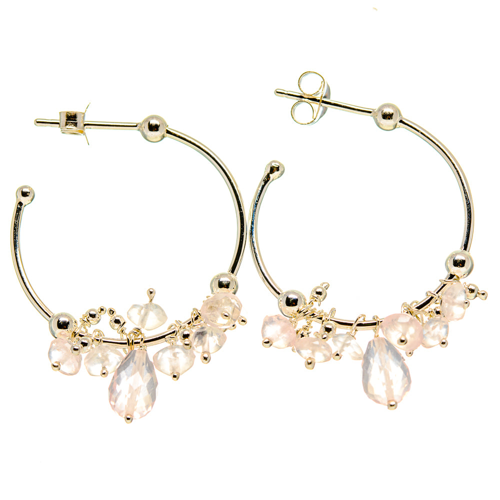 Rose Quartz Earrings handcrafted by Anasilvercos - EARR413974