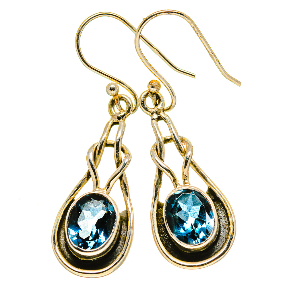 London Blue Topaz Earrings handcrafted by Anasilvercos - EARR413978