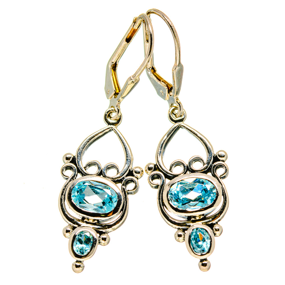 Blue Topaz Earrings handcrafted by Anasilvercos - EARR413979