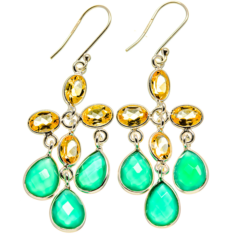 Green Onyx Earrings handcrafted by Anasilvercos - EARR413983