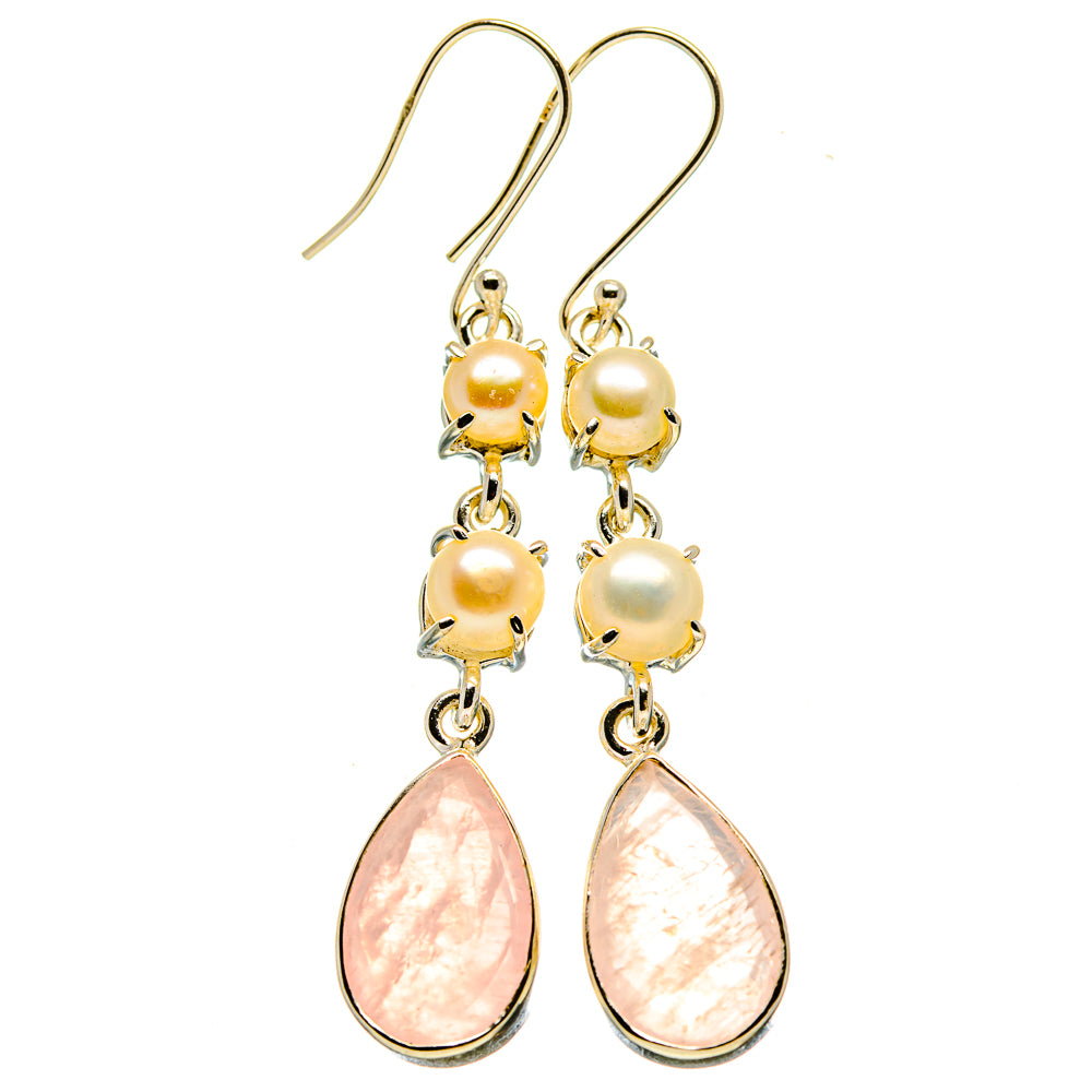 Rose Quartz Earrings handcrafted by Anasilvercos - EARR413984
