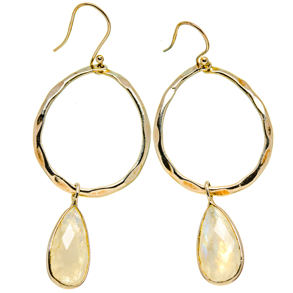 Rainbow Moonstone Earrings handcrafted by Anasilvercos - EARR413985