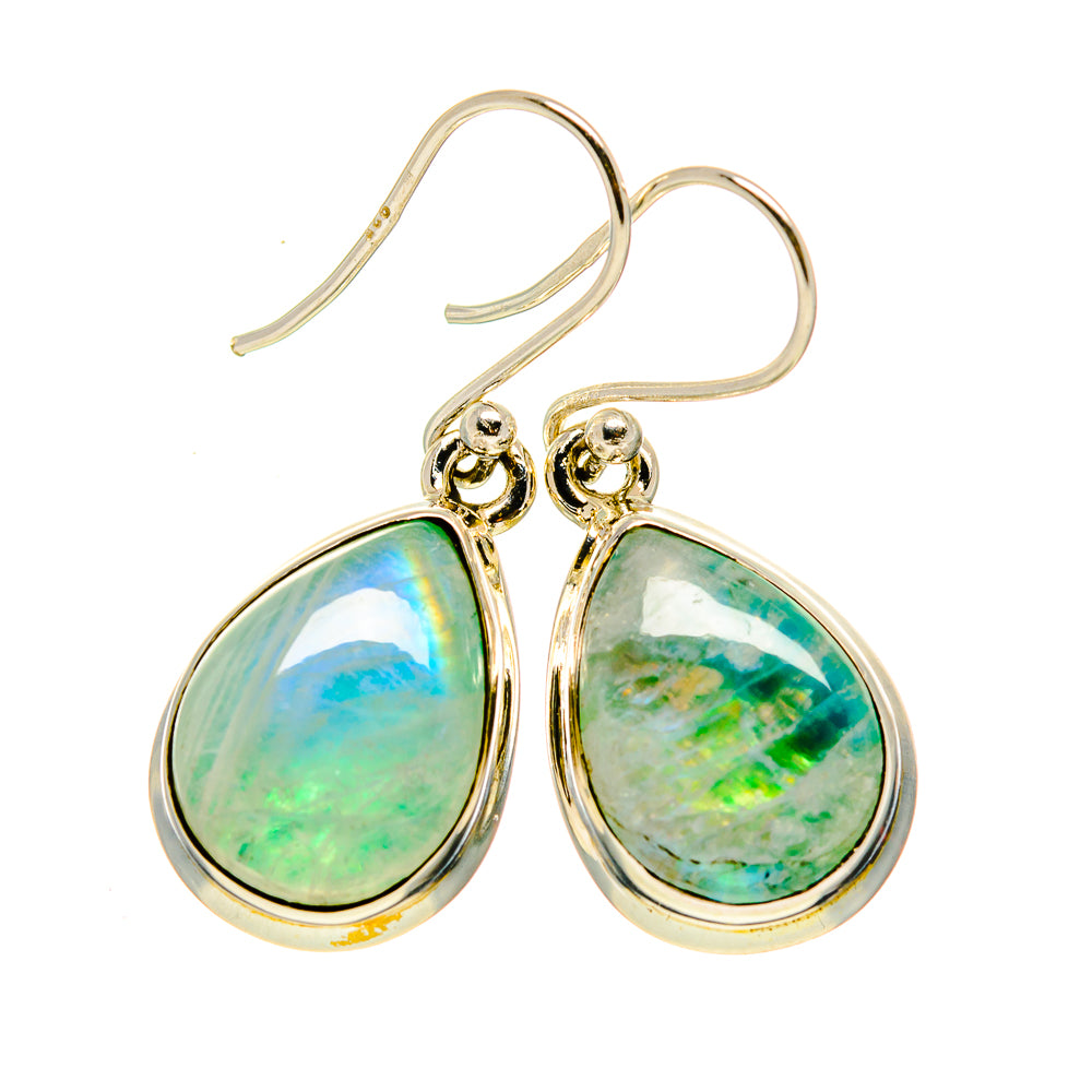 Green Moonstone Earrings handcrafted by Anasilvercos - EARR413986