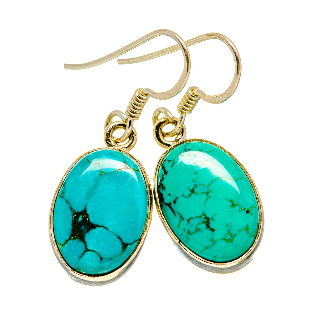 Tibetan Turquoise Earrings handcrafted by Anasilvercos - EARR413988