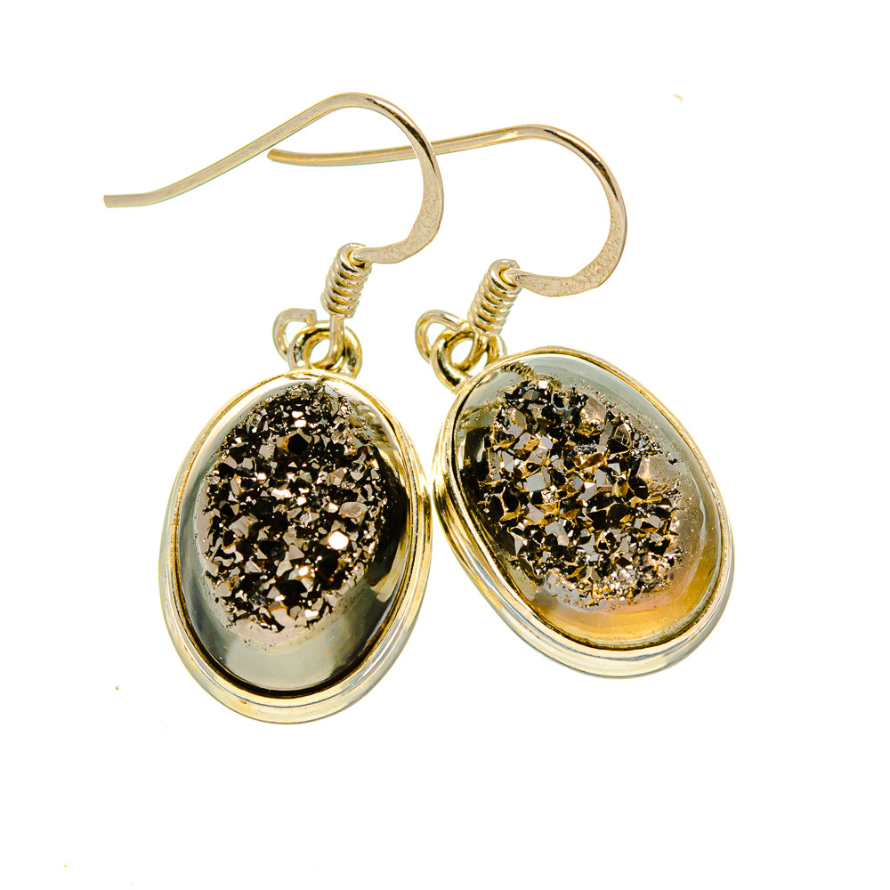 Hematite Druzy Earrings handcrafted by Anasilvercos - EARR413993