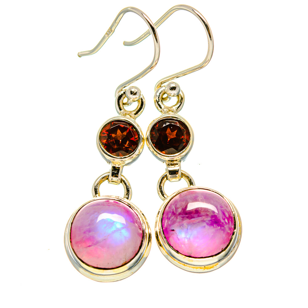 Pink Moonstone Earrings handcrafted by Anasilvercos - EARR413997