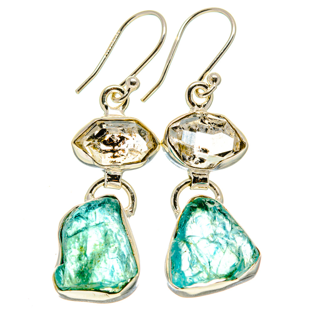 Blue Fluorite Earrings handcrafted by Anasilvercos - EARR413998