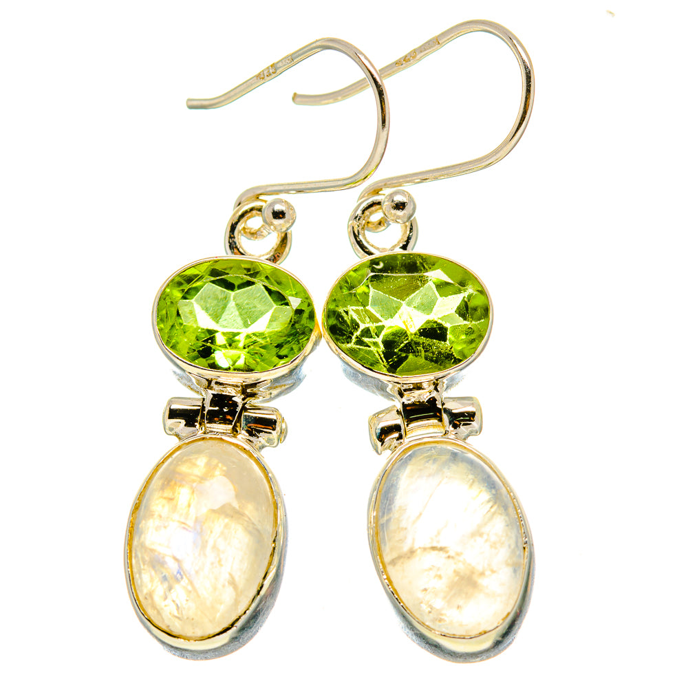 Rainbow Moonstone Earrings handcrafted by Anasilvercos - EARR414001