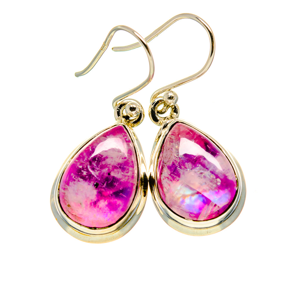 Pink Moonstone Earrings handcrafted by Anasilvercos - EARR414002