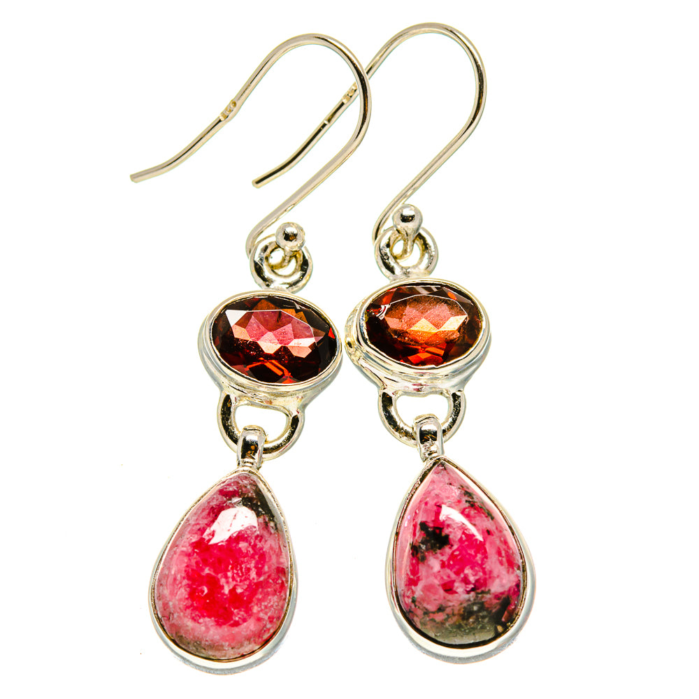 Rhodonite Earrings handcrafted by Anasilvercos - EARR414011