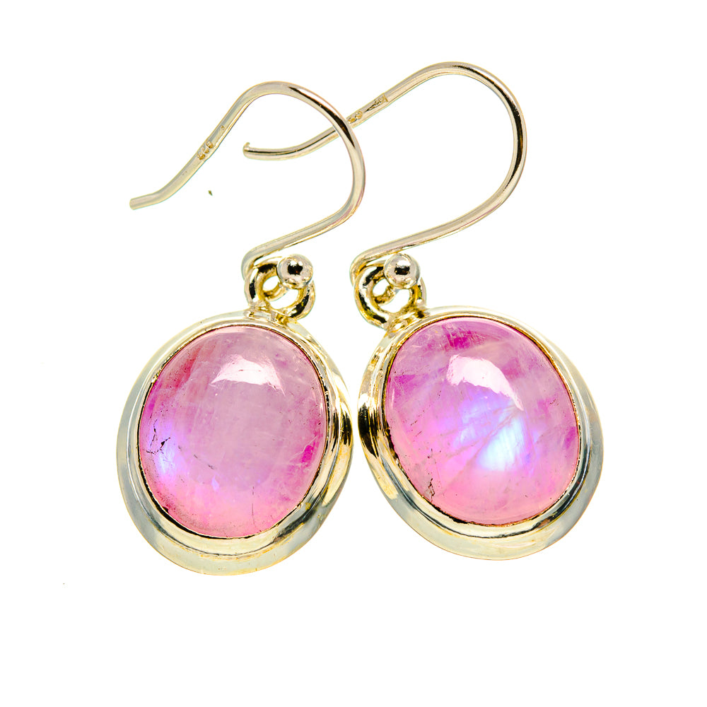 Pink Moonstone Earrings handcrafted by Anasilvercos - EARR414017