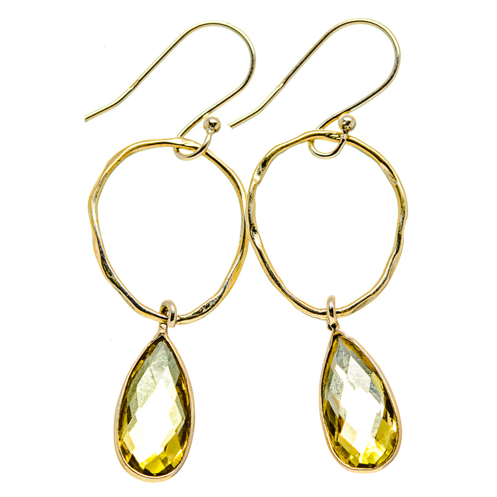 Lemon Quartz Earrings handcrafted by Anasilvercos - EARR414038