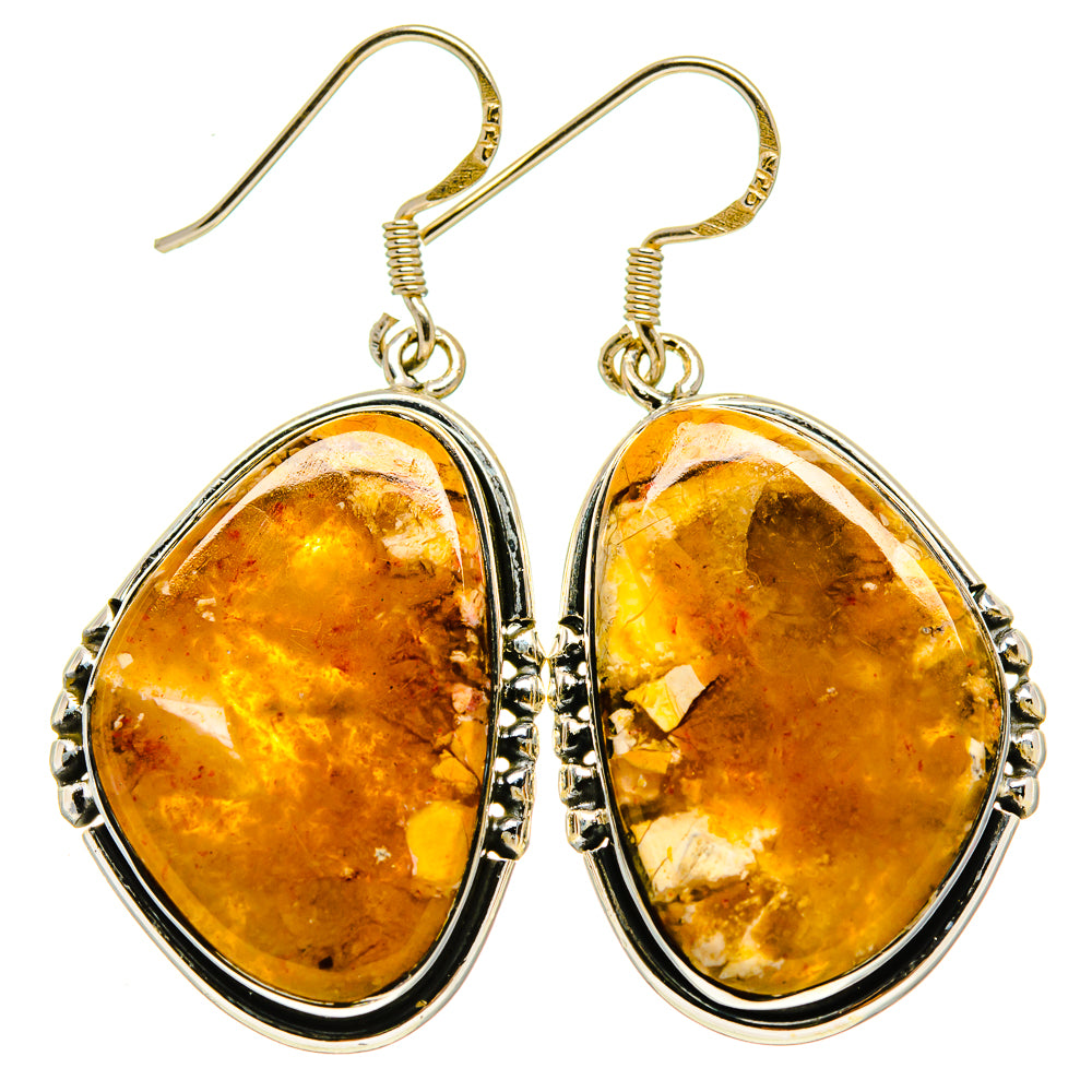 Plume Agate Earrings handcrafted by Anasilvercos - EARR414045