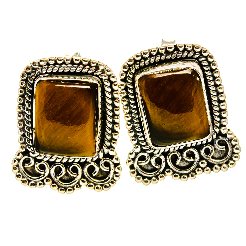 Tiger Eye Earrings handcrafted by Anasilvercos - EARR414055