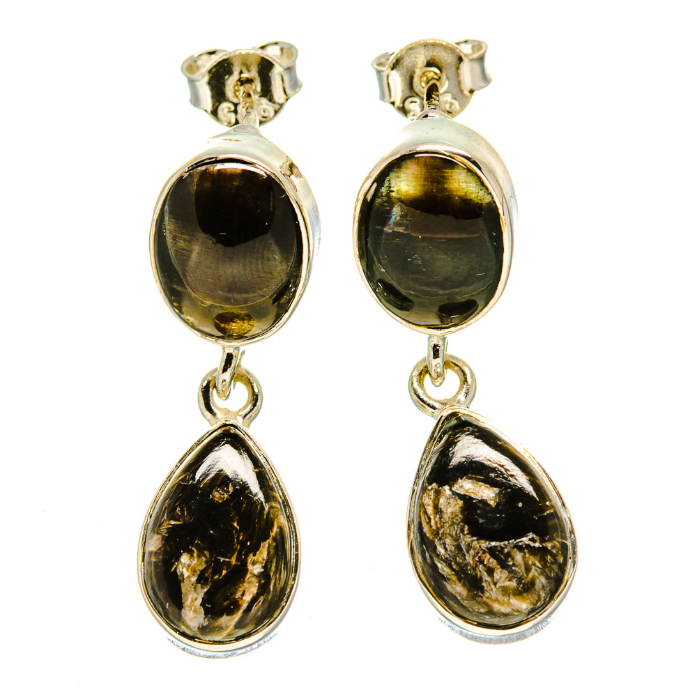 Golden Seraphinite Earrings handcrafted by Anasilvercos - EARR414062