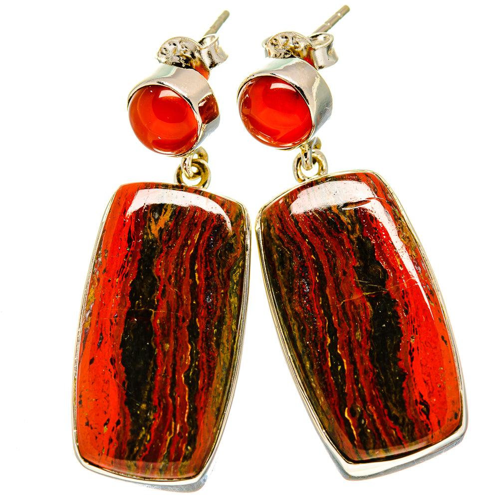Red Jasper Earrings handcrafted by Anasilvercos - EARR414063
