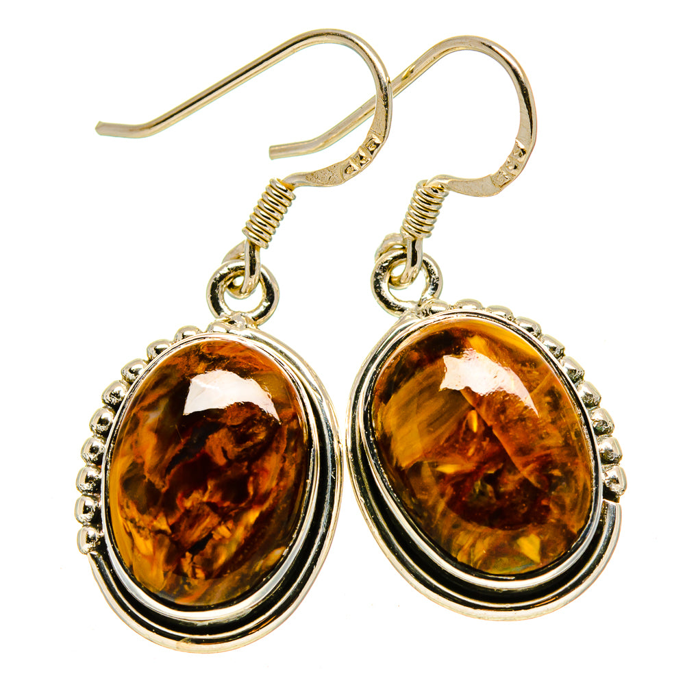 Golden Pietersite Earrings handcrafted by Anasilvercos - EARR414072