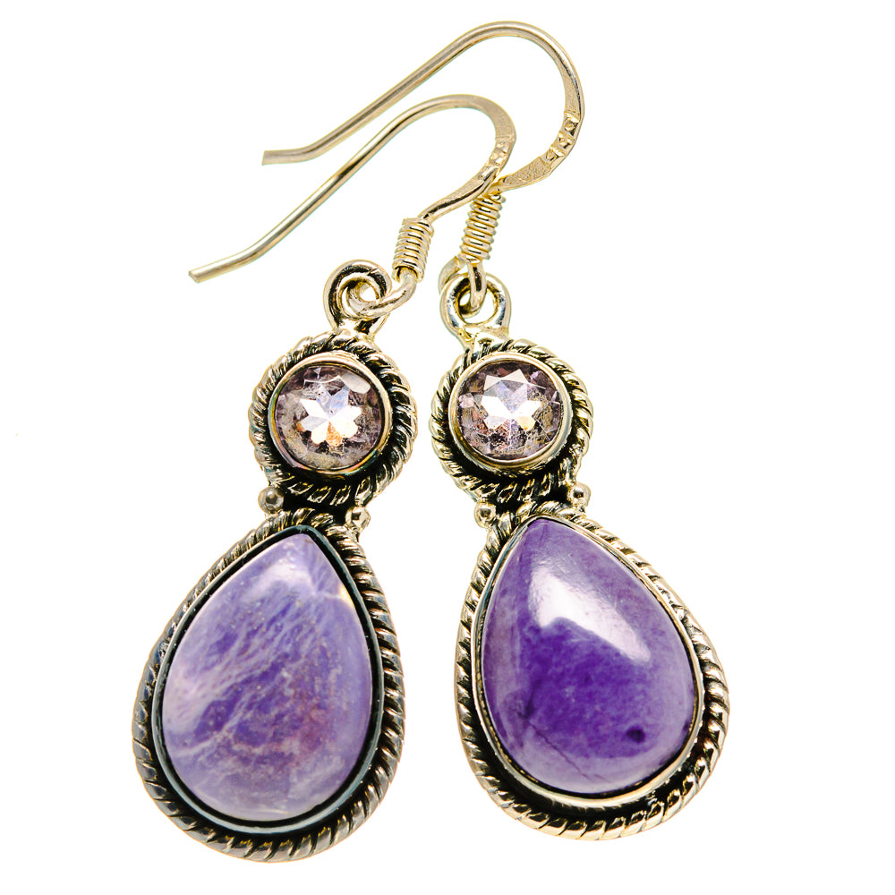 Charoite Earrings handcrafted by Anasilvercos - EARR414079