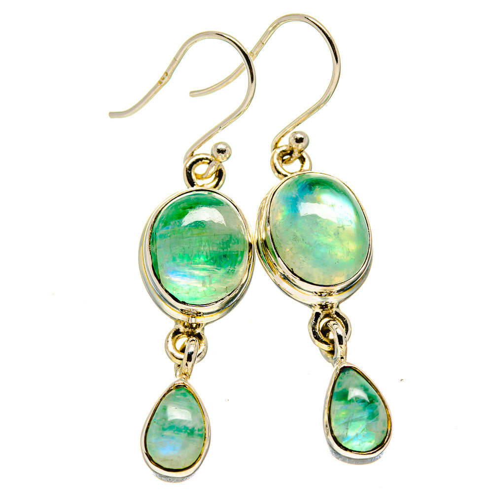 Green Moonstone Earrings handcrafted by Anasilvercos - EARR414082