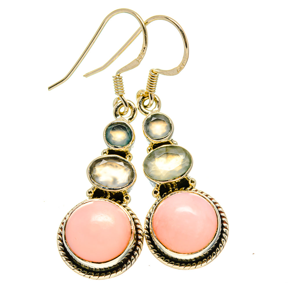 Pink Opal Earrings handcrafted by Anasilvercos - EARR414083