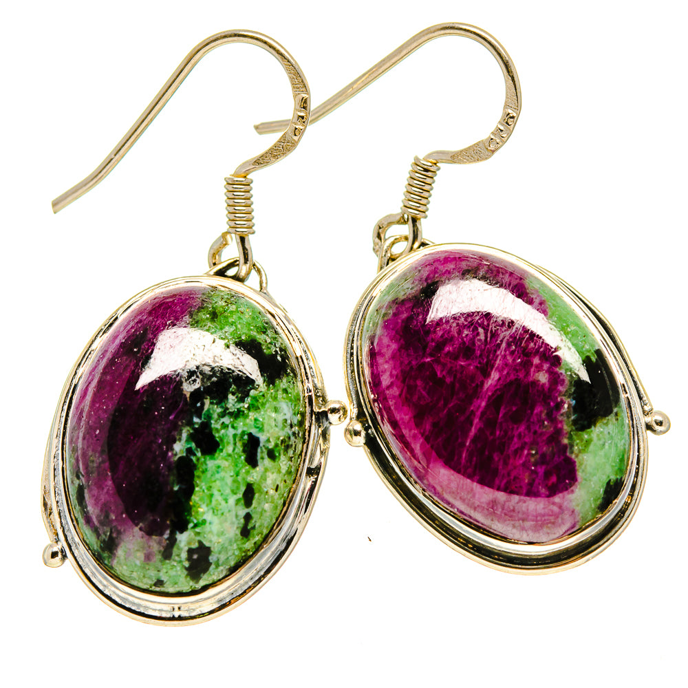 Ruby Zoisite Earrings handcrafted by Anasilvercos - EARR414087