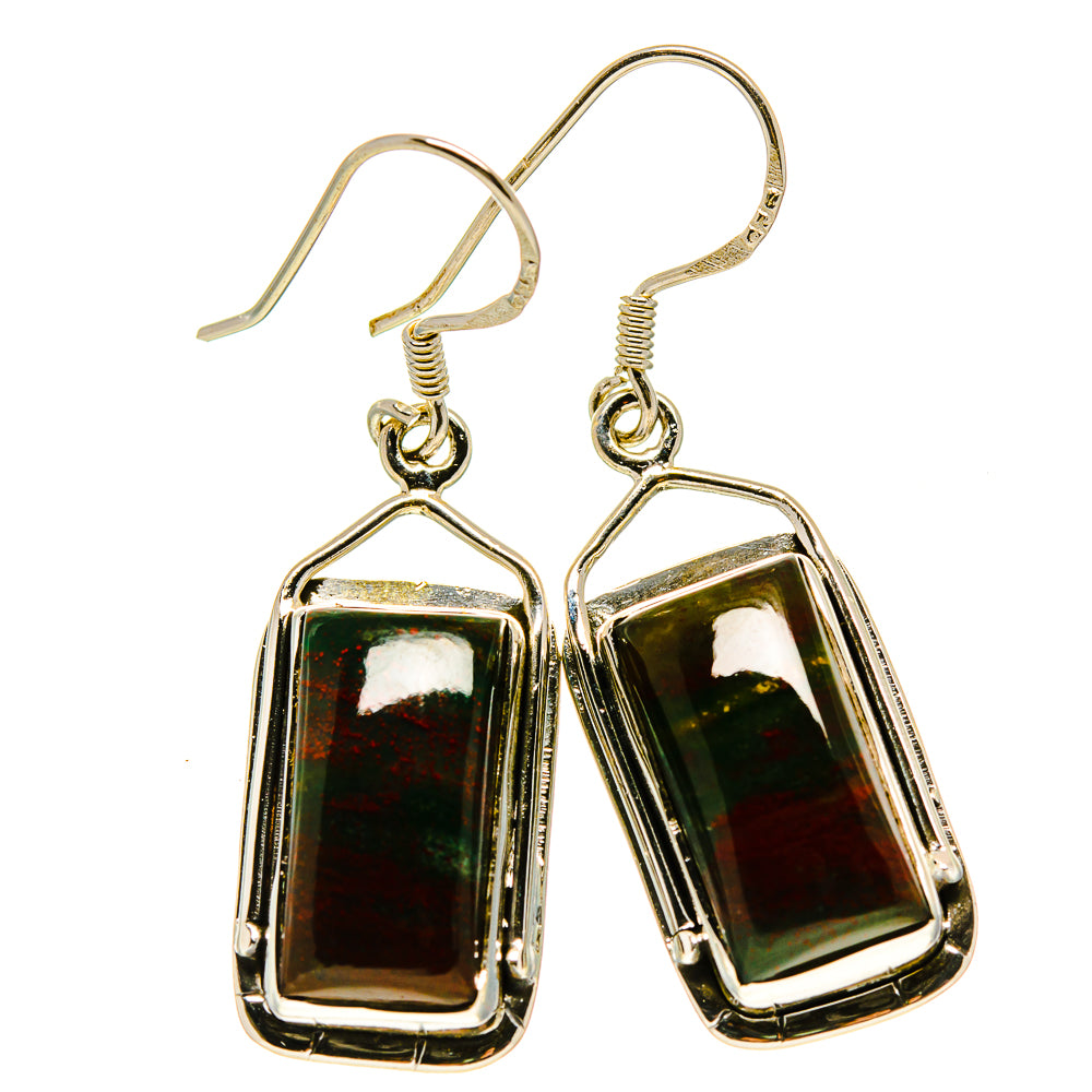 Bloodstone Earrings handcrafted by Anasilvercos - EARR414089