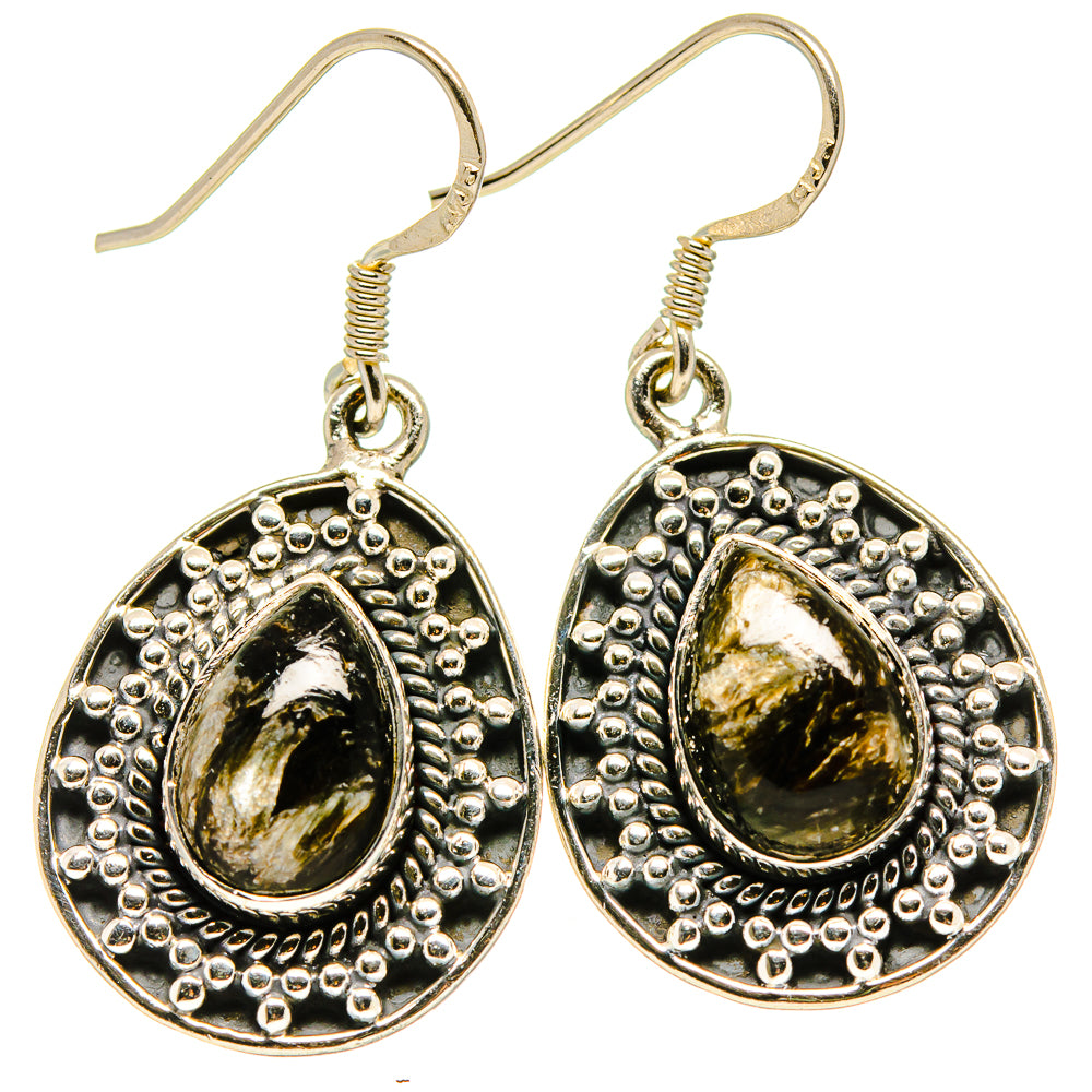 Golden Seraphinite Earrings handcrafted by Anasilvercos - EARR414098