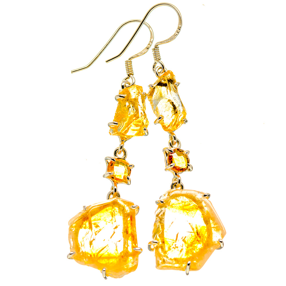 Citrine Earrings handcrafted by Anasilvercos - EARR414118