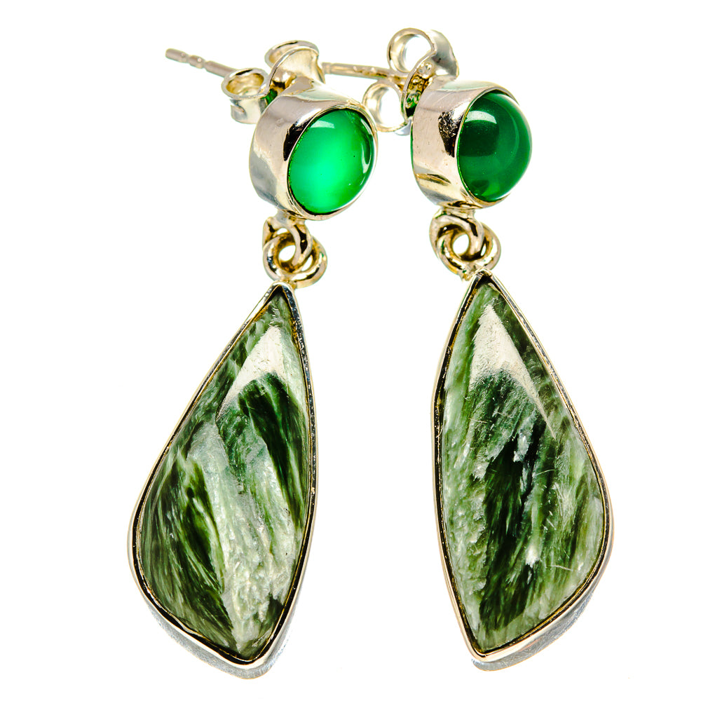 Seraphinite Earrings handcrafted by Anasilvercos - EARR414121