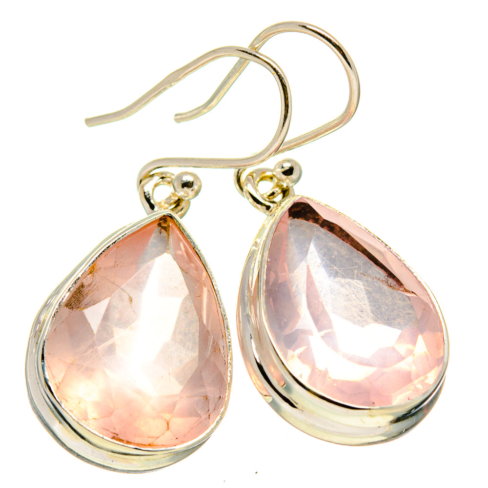 Rose Quartz Earrings handcrafted by Anasilvercos - EARR414149
