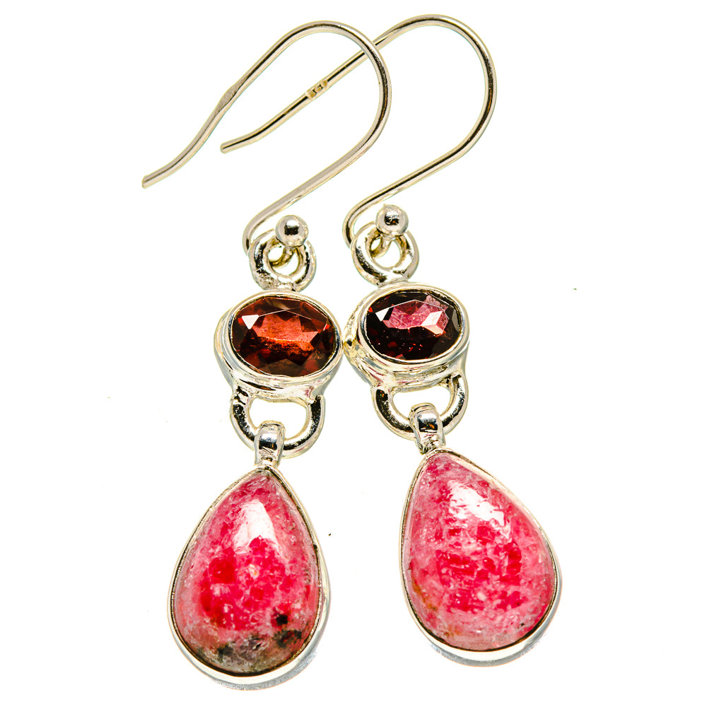 Rhodonite Earrings handcrafted by Anasilvercos - EARR414163
