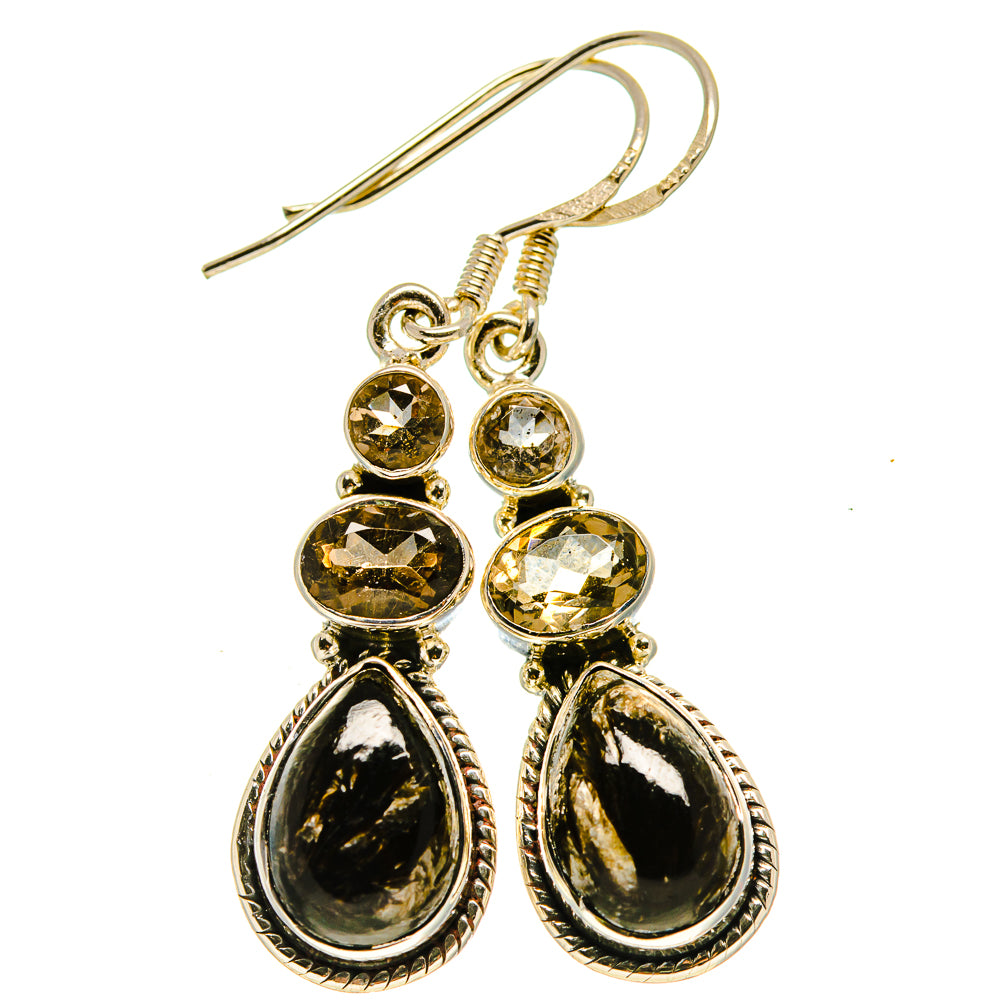 Golden Seraphinite Earrings handcrafted by Anasilvercos - EARR414171