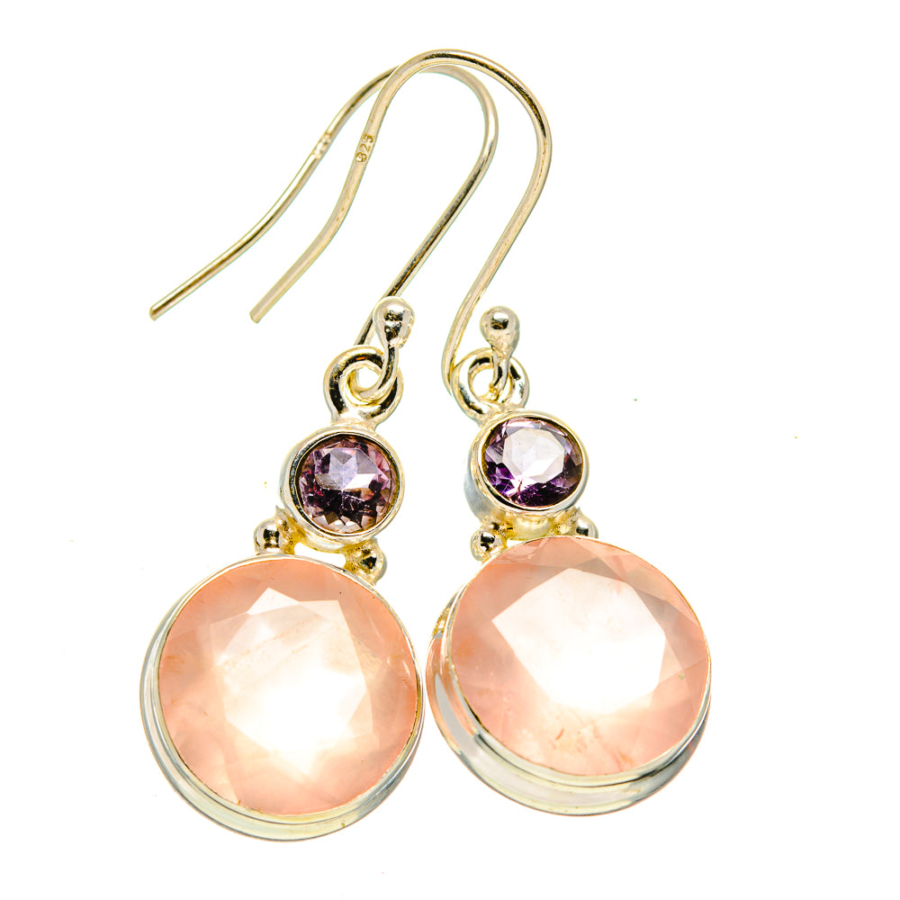 Rose Quartz Earrings handcrafted by Anasilvercos - EARR414172