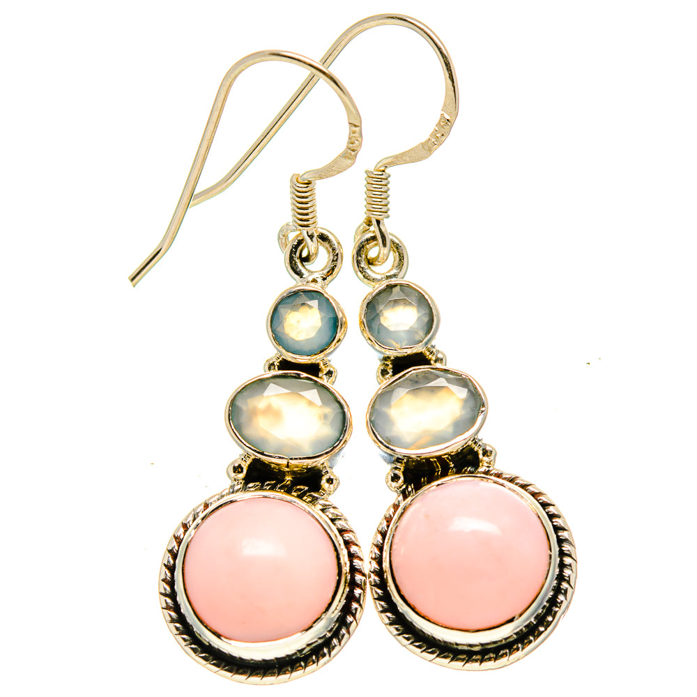 Pink Opal Earrings handcrafted by Anasilvercos - EARR414174