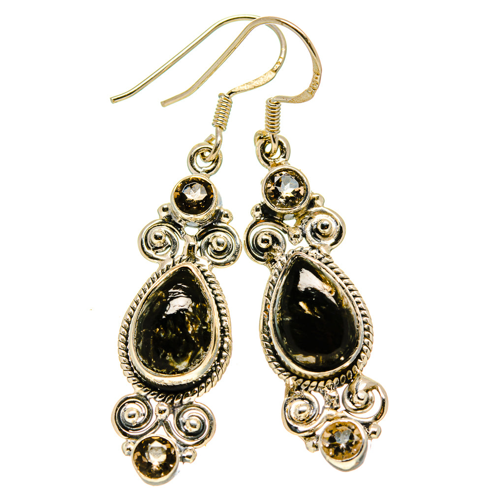 Golden Seraphinite Earrings handcrafted by Anasilvercos - EARR414183