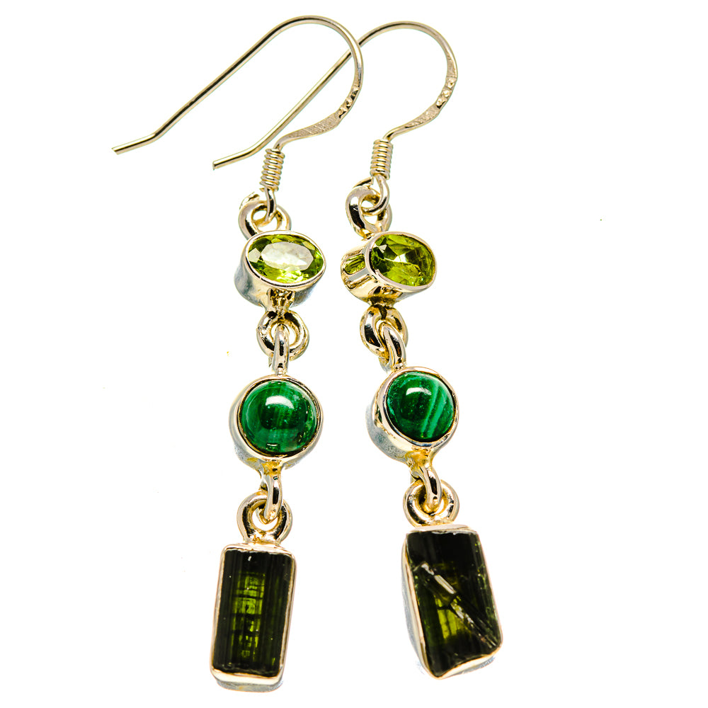 Green Tourmaline Earrings handcrafted by Anasilvercos - EARR414188