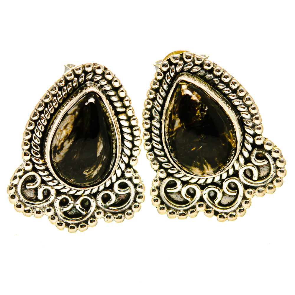 Golden Seraphinite Earrings handcrafted by Anasilvercos - EARR414203