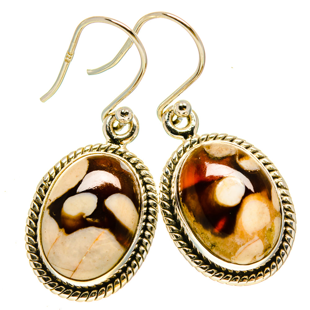 Peanut Wood Jasper Earrings handcrafted by Anasilvercos - EARR414226
