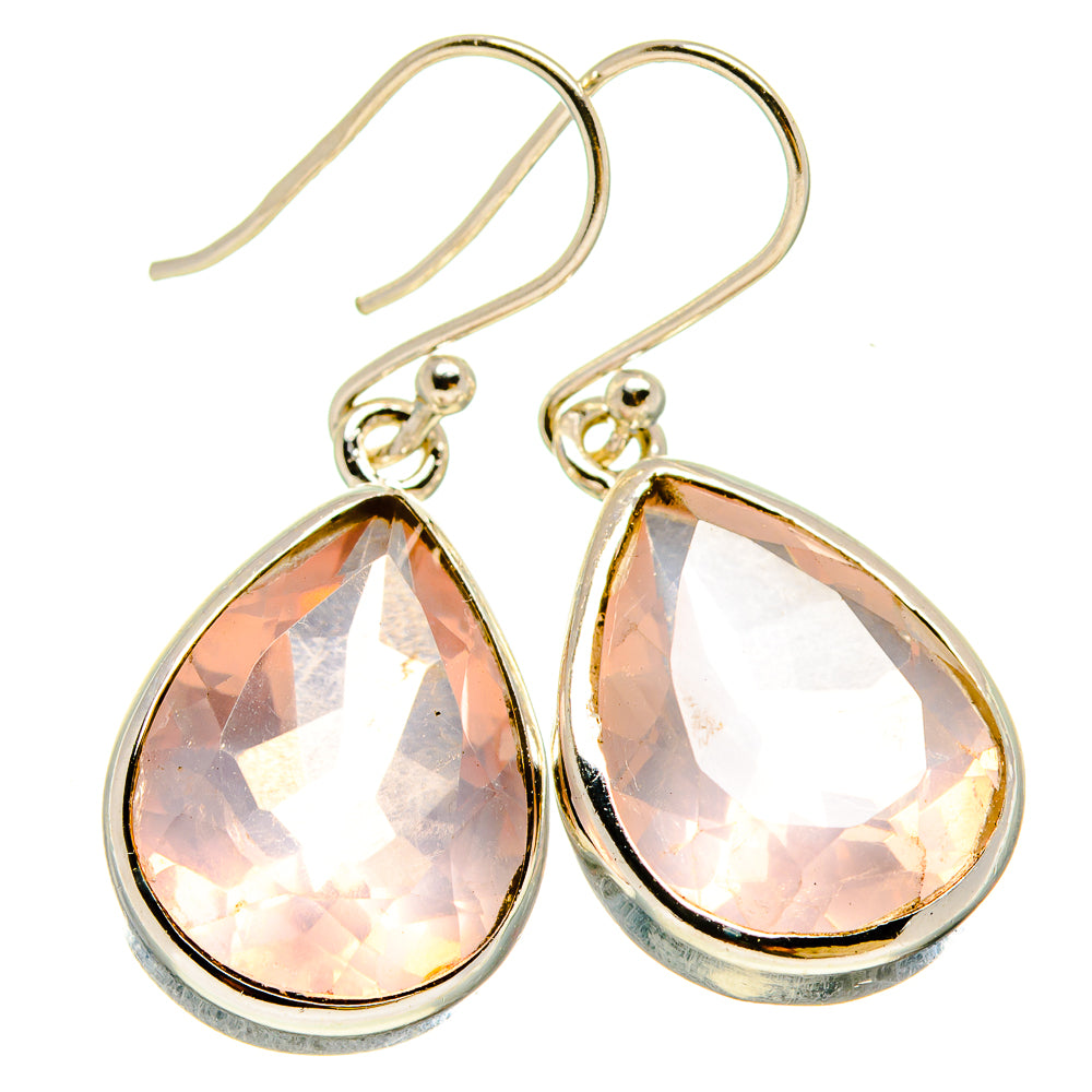 Rose Quartz Earrings handcrafted by Anasilvercos - EARR414227