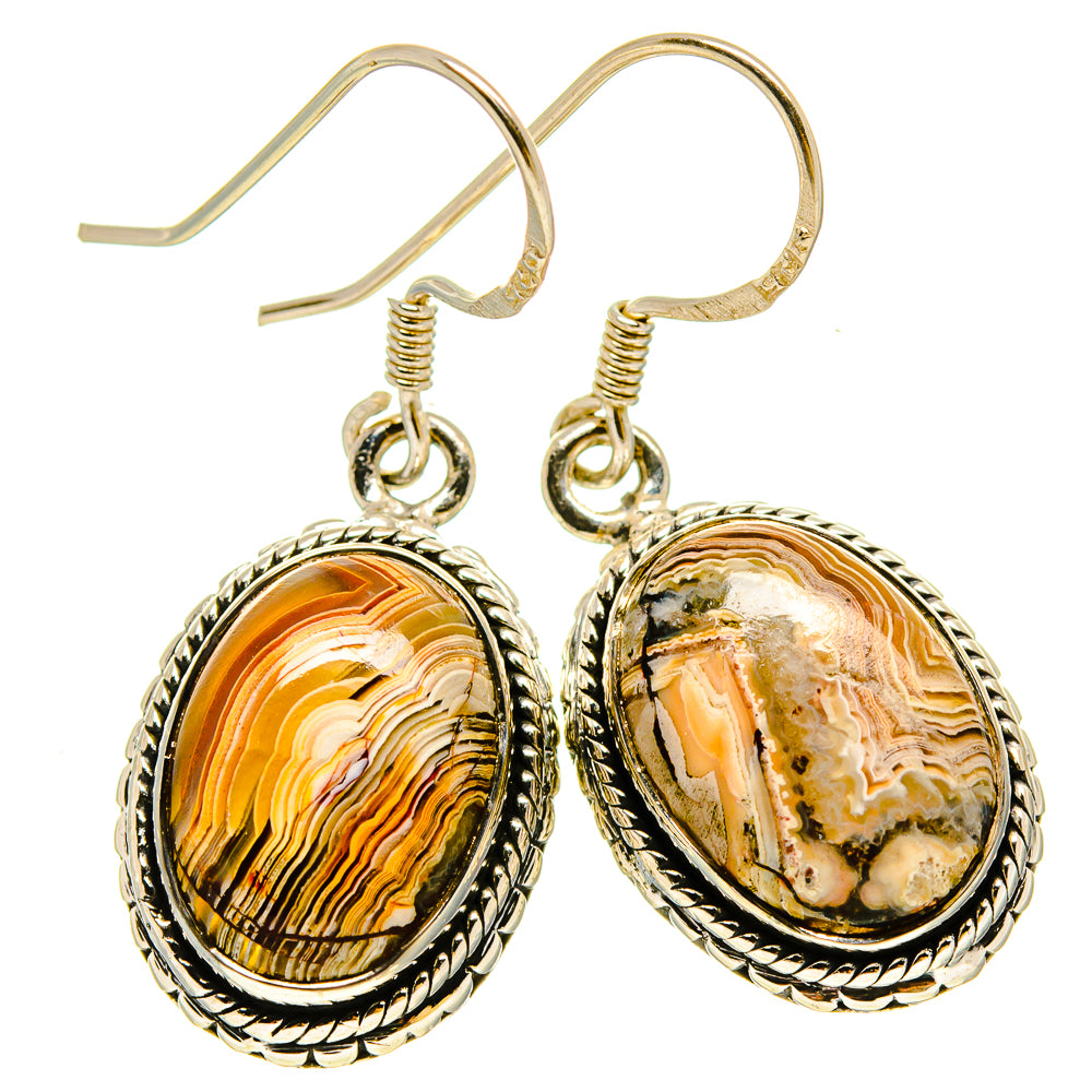 Laguna Lace Agate Earrings handcrafted by Anasilvercos - EARR414228