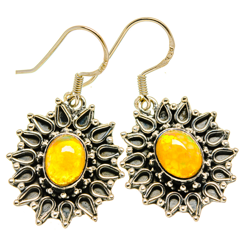 Ethiopian Opal Earrings handcrafted by Anasilvercos - EARR414231