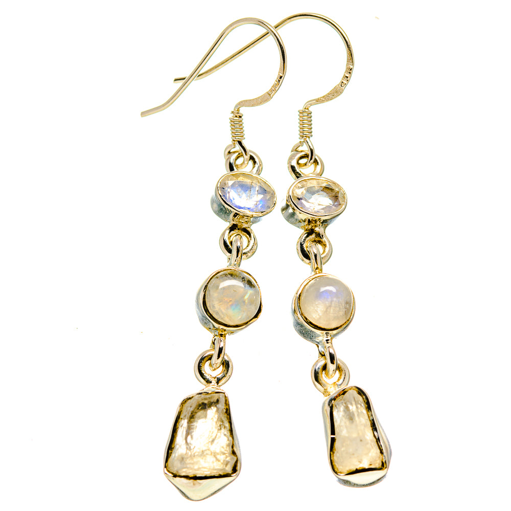 Rainbow Moonstone Earrings handcrafted by Anasilvercos - EARR414264