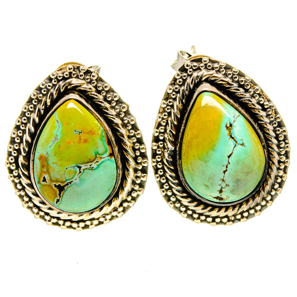 Tibetan Turquoise Earrings handcrafted by Anasilvercos - EARR414269