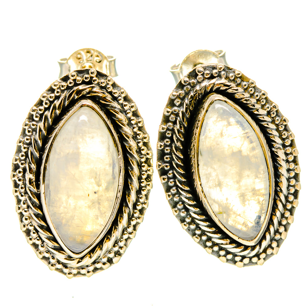 Rainbow Moonstone Earrings handcrafted by Anasilvercos - EARR414271