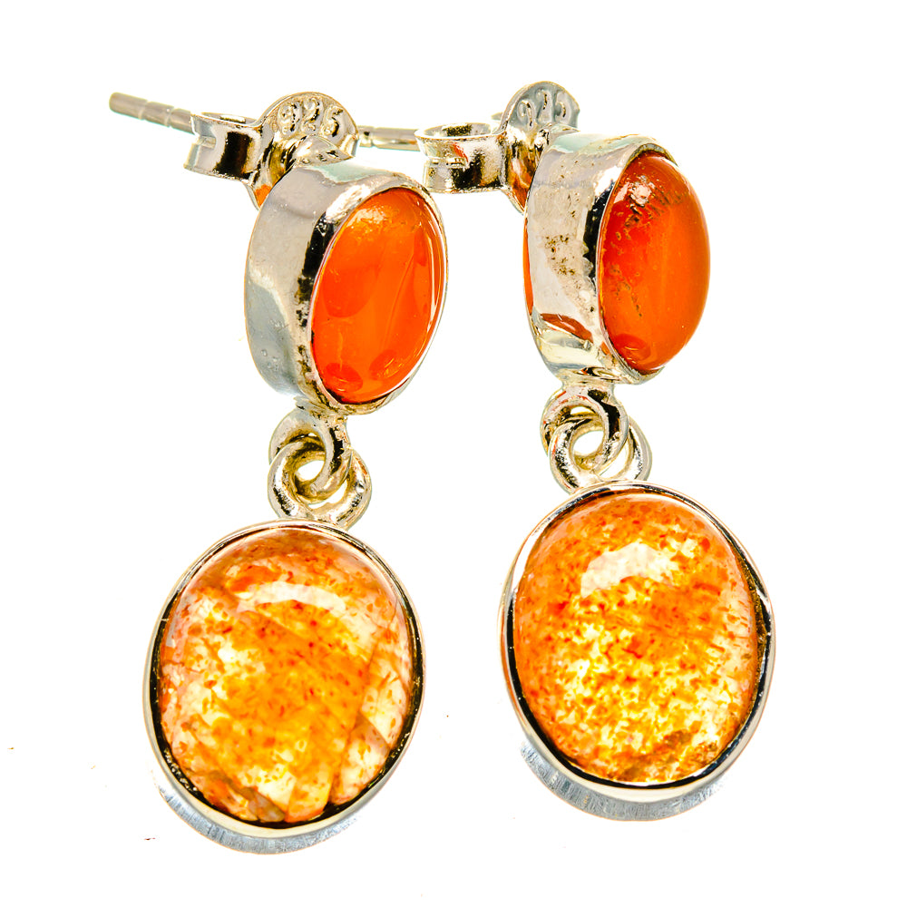 Sunstone Earrings handcrafted by Anasilvercos - EARR414279