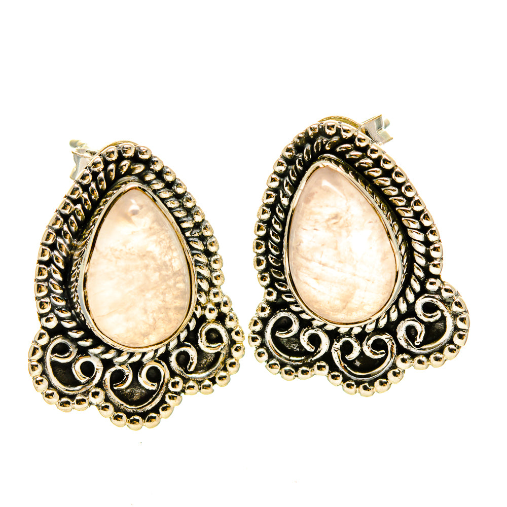Rose Quartz Earrings handcrafted by Anasilvercos - EARR414282