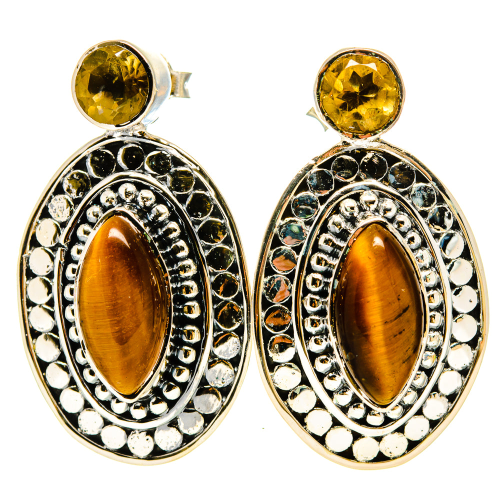 Tiger Eye Earrings handcrafted by Anasilvercos - EARR414298