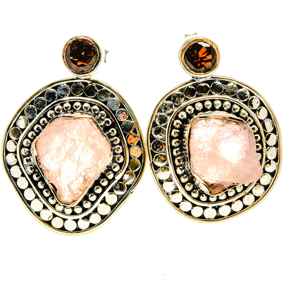 Rose Quartz Earrings handcrafted by Anasilvercos - EARR414302