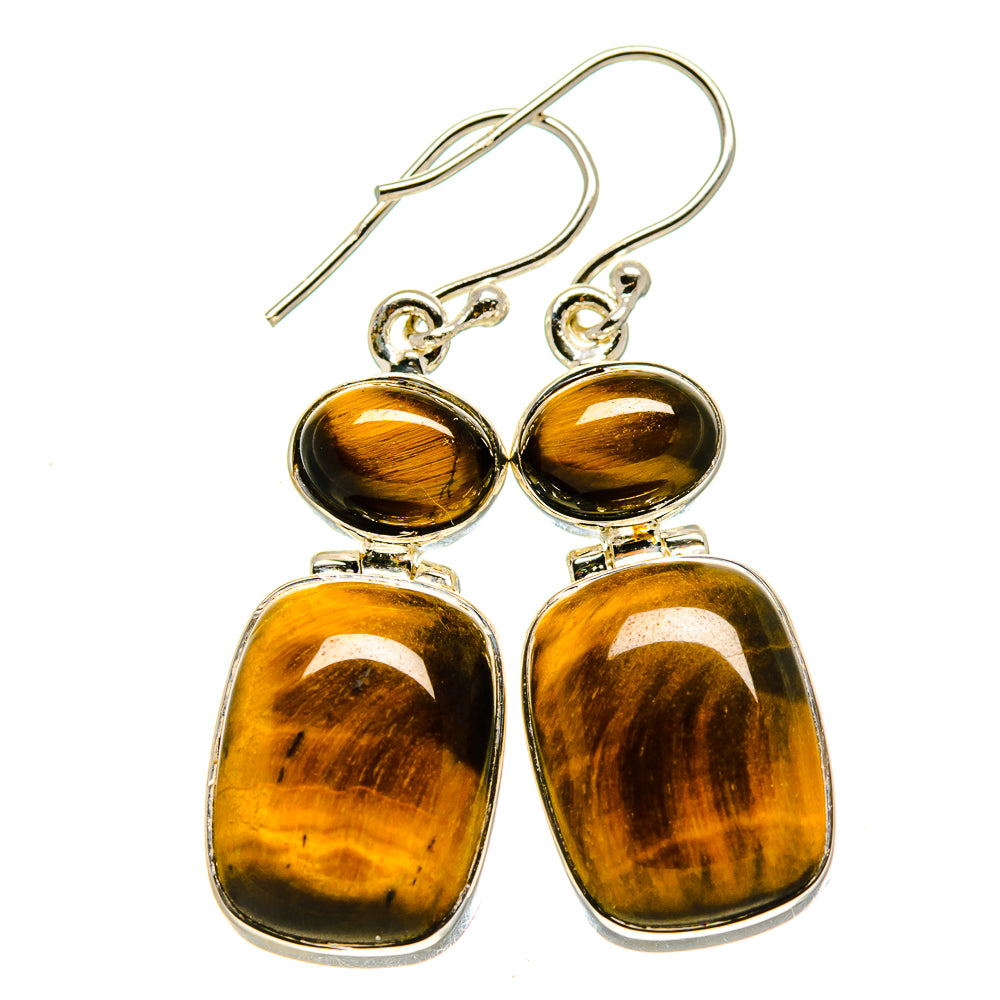Tiger Eye Earrings handcrafted by Anasilvercos - EARR414305