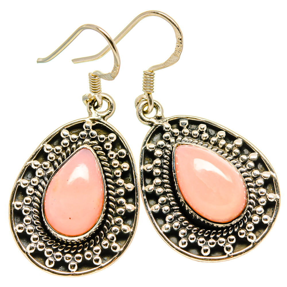 Pink Opal Earrings handcrafted by Anasilvercos - EARR414315